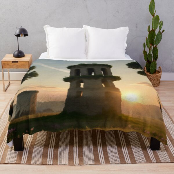 Item preview, Ancient Tower at Sunrise in Dreamy Meadow designed and sold by Zeph1.