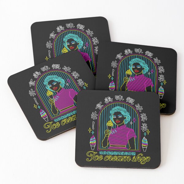 Item preview, Ice Cream Lady｜Neon Hong Kong Retro Tee designed and sold by corie-noon.