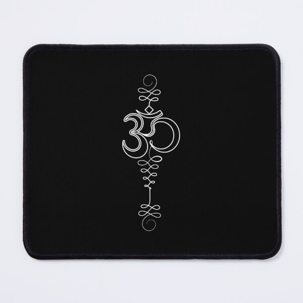 Item preview, White Om Symbol - Aum Crescent Infinity - One Line Drawing designed and sold by altandesign.