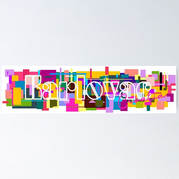 Item preview, Karlovac, Croatia, Vibrant Abstract City Typography Art designed and sold by Wanderful-roads.