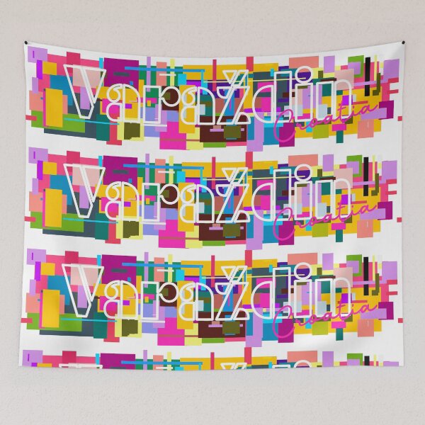 Item preview, Varaždin, Croatia, Vibrant Abstract City Typography Art designed and sold by Wanderful-roads.