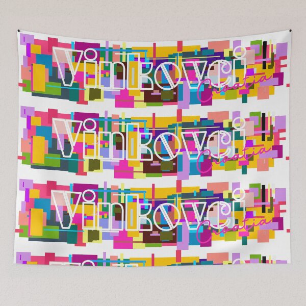 Item preview, Vinkovci, Croatia, Vibrant Abstract City Typography Art designed and sold by Wanderful-roads.