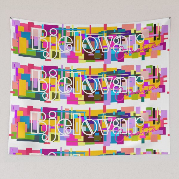 Item preview, Bjelovar, Croatia, Vibrant Abstract City Typography Art designed and sold by Wanderful-roads.