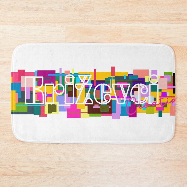 Item preview, Križevci, Croatia, Vibrant Abstract City Typography Art designed and sold by Wanderful-roads.