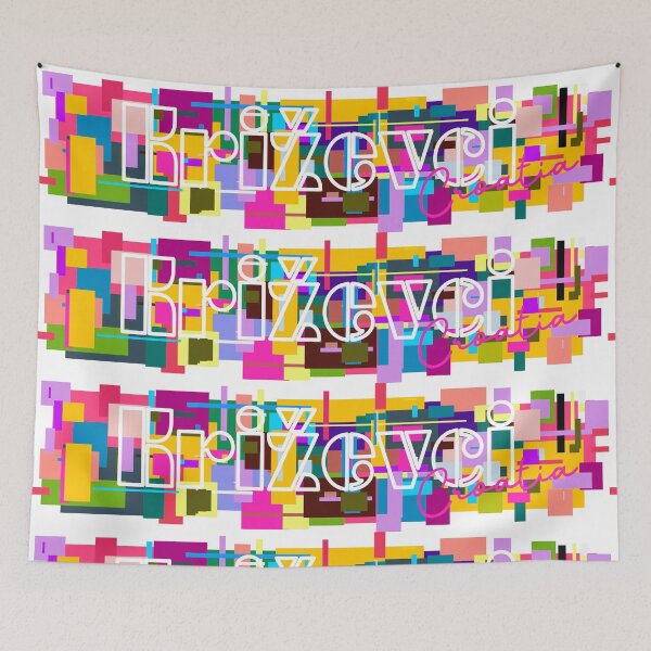 Item preview, Križevci, Croatia, Vibrant Abstract City Typography Art designed and sold by Wanderful-roads.