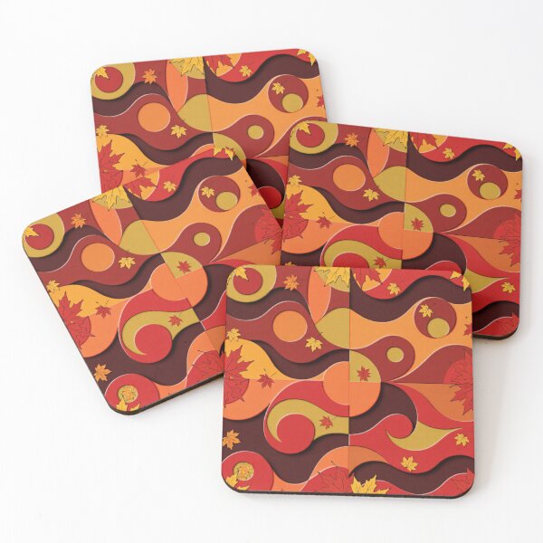 Item preview, 4 part abstract maple leaves colorful fall seasonal design designed and sold by SmashingDeals.