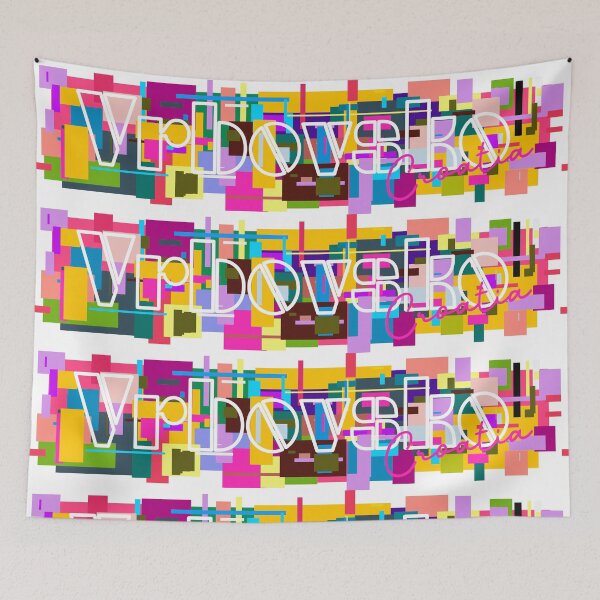 Item preview, Vrbovsko, Croatia, Vibrant Abstract City Typography Art designed and sold by Wanderful-roads.
