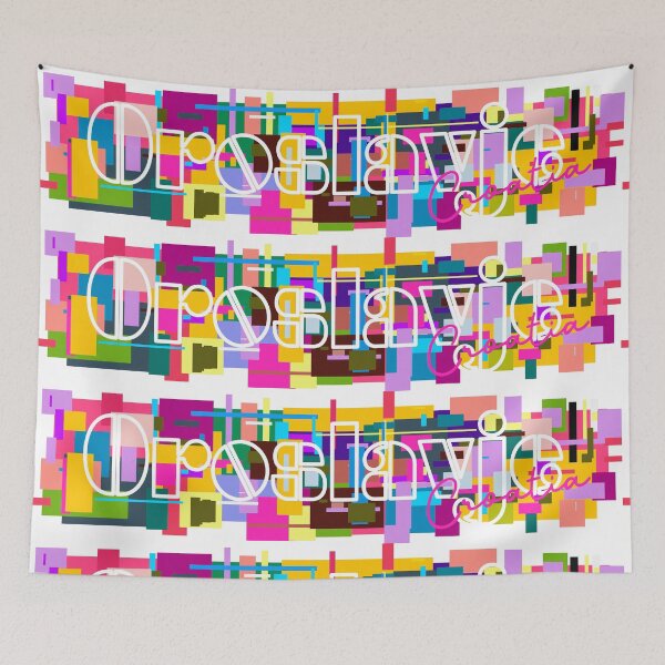 Item preview, Oroslavje, Croatia, Vibrant Abstract City Typography Art designed and sold by Wanderful-roads.