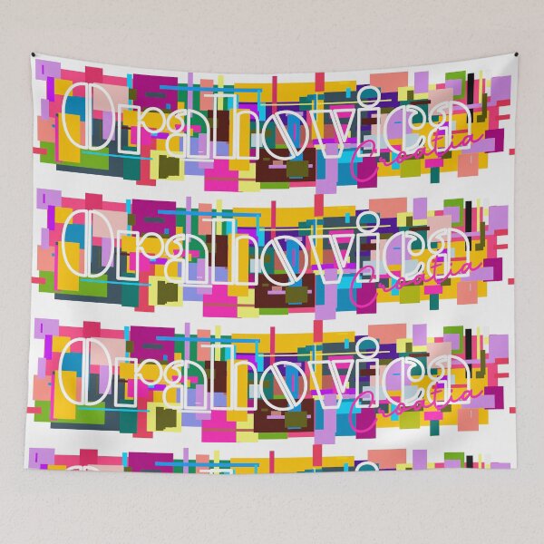 Item preview, Orahovica, Croatia, Vibrant Abstract City Typography Art designed and sold by Wanderful-roads.