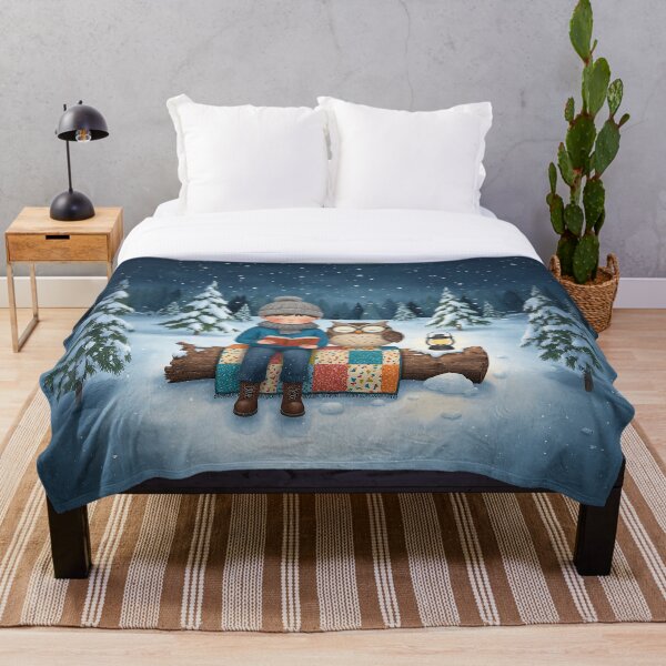 Item preview, Winter Tale Companions – Cozy Night Reading with an Owl, Whimsical Forest Illustration designed and sold by Whimsical Hug.