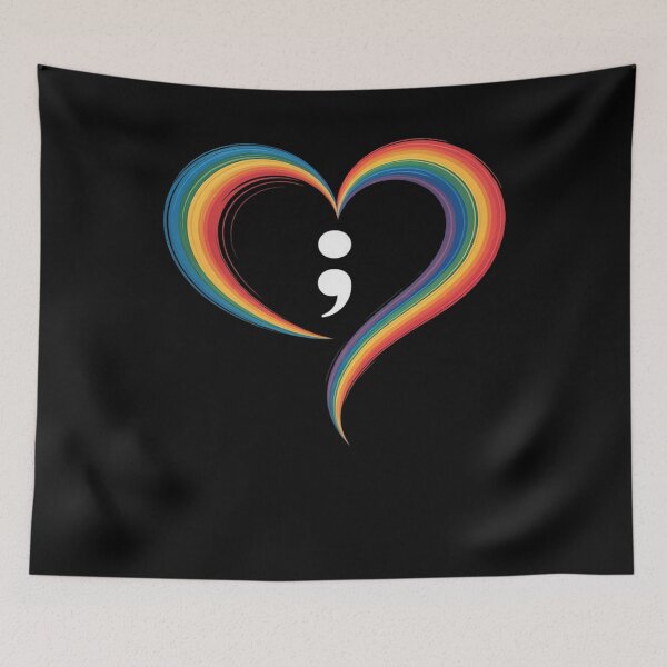 Item preview, Heart Semicolon Mental Health Awareness designed and sold by Formatage.
