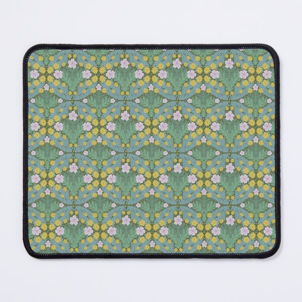 Item preview, Vintage florals in yellow pale lilac celadon green and turquoise blue designed and sold by Larissa Yeung Fung.