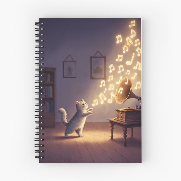 Item preview, Curious Cat and the Gramophone – Whimsical Music Magic, Cozy Home Illustration designed and sold by Whimsical Hug.