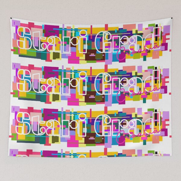 Item preview, Stari Grad, Croatia, Vibrant Abstract City Typography Art designed and sold by Wanderful-roads.