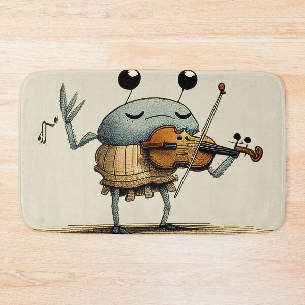Item preview, Cute Crab Alien Playing Violin designed and sold by PaintbrushPlace.