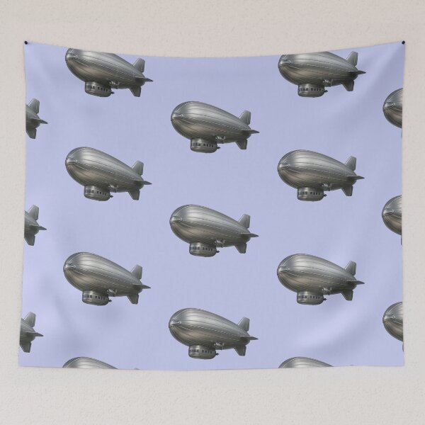 Item preview, Futuristic silver airship – Steampunk zeppelin design with retro charm designed and sold by MrsMimpi.