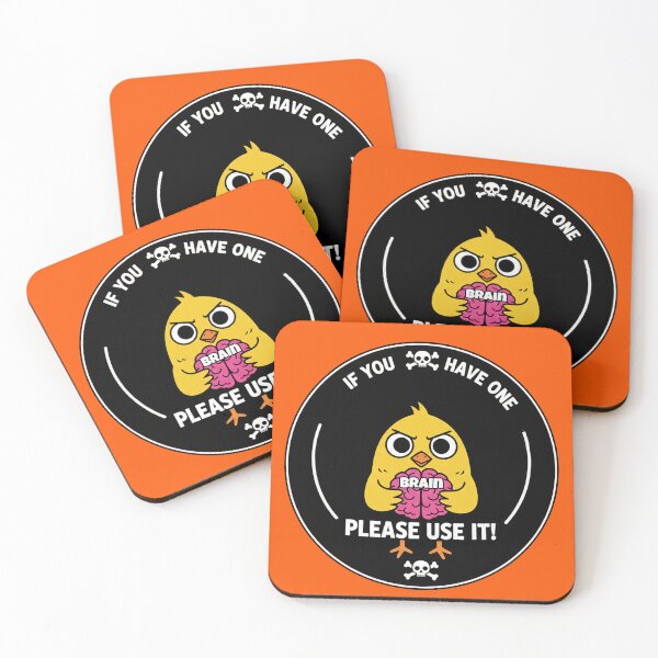 Item preview, Angry Yellow Chick Holding Brain – Witty Humor designed and sold by INNERSELFART.