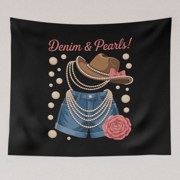 Item preview, Denim and Pearls Cowgirl Country Western Cute Rodeo Women designed and sold by Idarmotar.