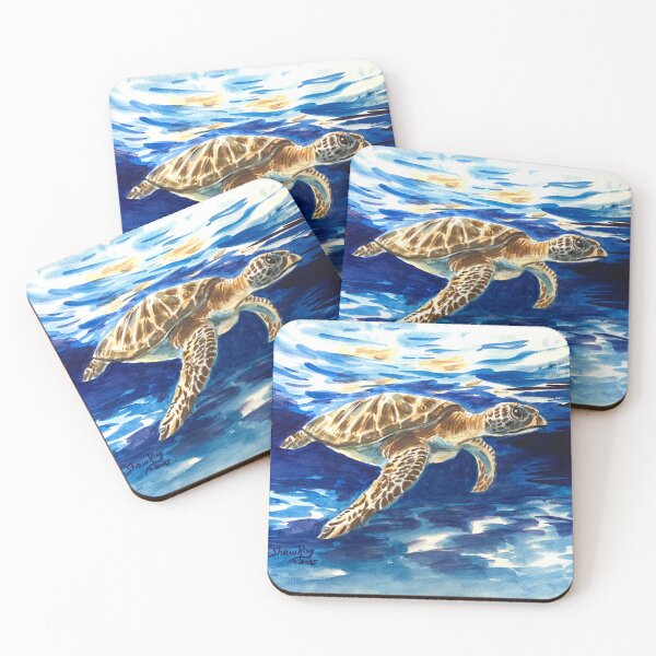 Item preview, “Happy Voyager, Hawksbill Sea Turtle” Endangered Species designed and sold by SeaTurtleRock.