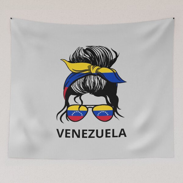 Item preview, Venezuela Flag - Venezuelan Woman With Messy Bun I designed and sold by Lemon Pepper.
