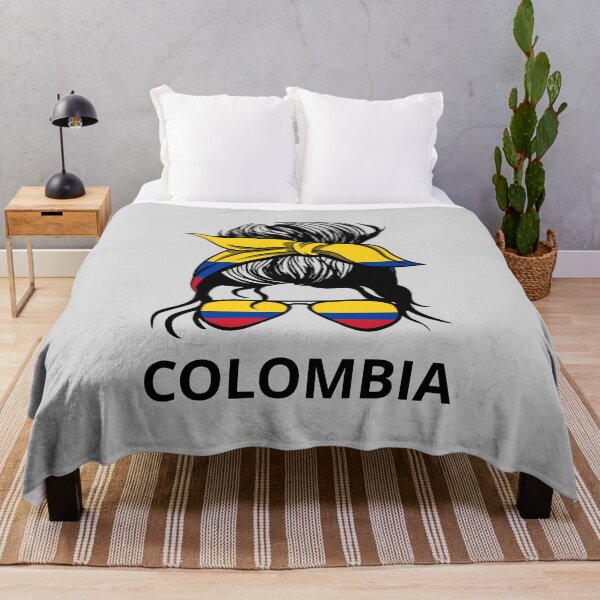 Item preview, Colombia Flag - Colombian Woman With Messy Bun I designed and sold by Lemon Pepper.