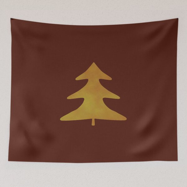 Item preview, Golden Pine Tree on brown - Calm, Sensory-Friendly designed and sold by CreaTwinkles.