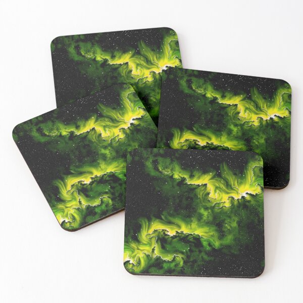 Item preview, Night Sky with Yellow Green Aurora designed and sold by Krystals-Art.