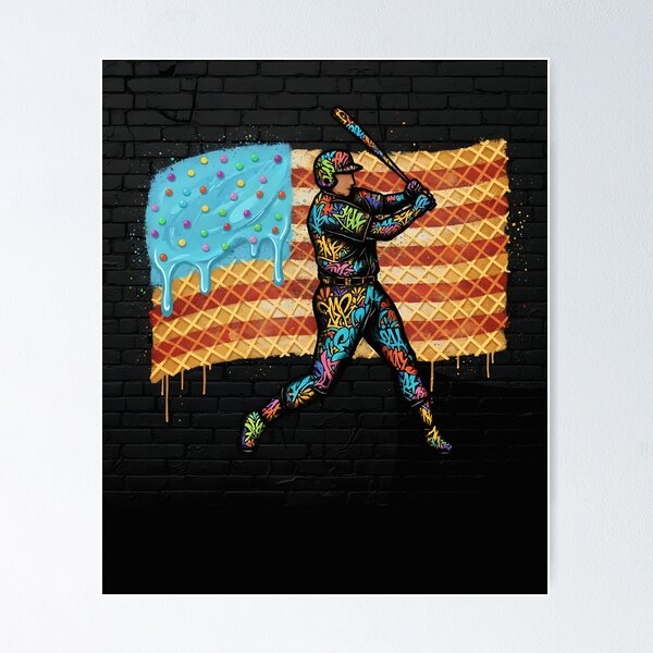 Item preview, Baseball Drip Boys Dripping Ice Cream Baseball American Flag designed and sold by merlinnears.