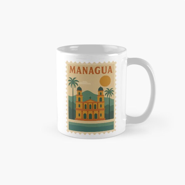 Item preview, Vintage Stamp of Managua | Retro Travel Design | Mid-Century Modern Nicaragua | Collectible Stamp-Inspired Art | Managua Souvenir Design designed and sold by PaintedPixels01.