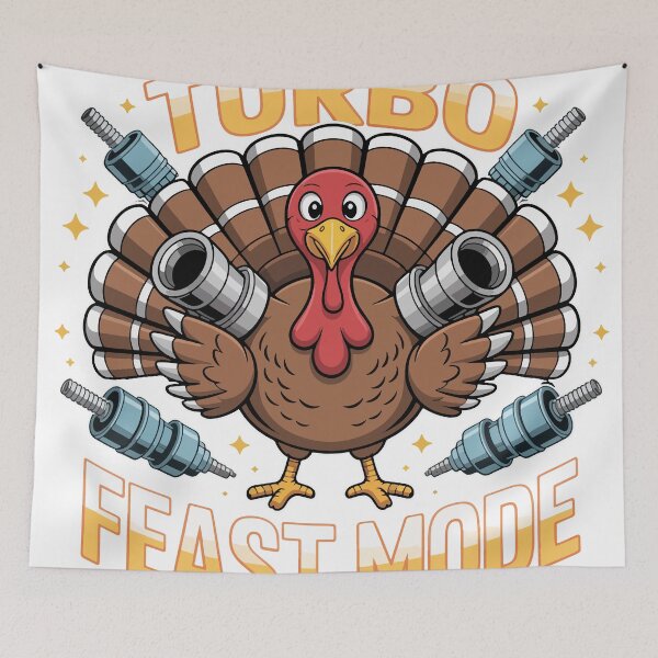 Item preview, Turbo Feast Mode – Funny Car Enthusiast Thanksgiving designed and sold by Vroomium.