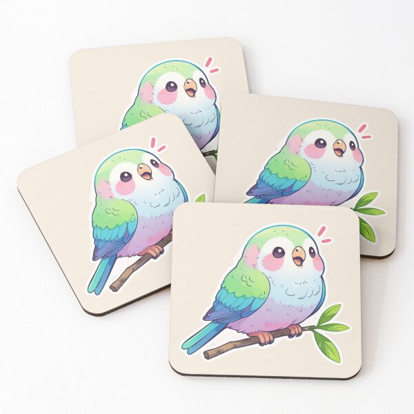 Item preview, Fluffy Parrot Friend – Cute Bird Sticker Design designed and sold by Wildtastic .