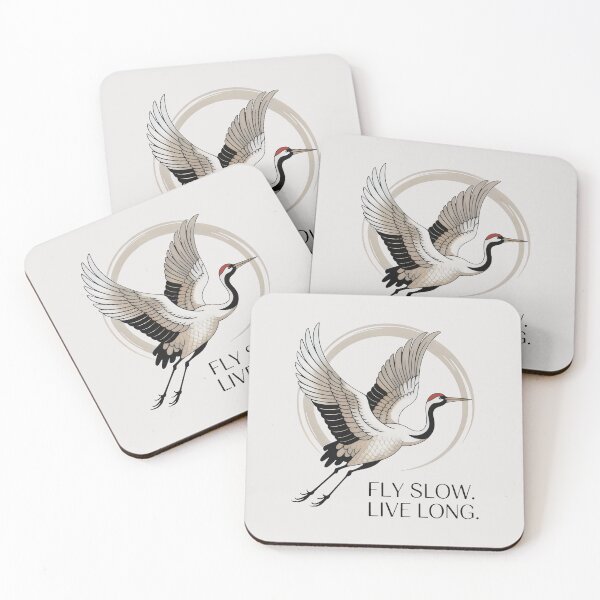 Item preview, Japandi-Style Composition Featuring Crane and Touch of Red designed and sold by SplashTastic.