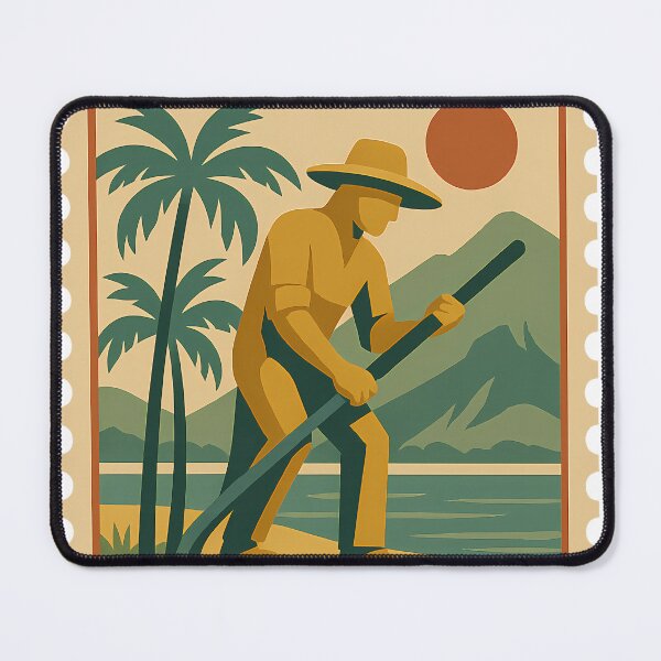 Item preview, Vintage Stamp of Mackay | Retro Travel Design | Mid-Century Modern Australia | Collectible Stamp-Inspired Art | Mackay Souvenir Design designed and sold by PaintedPixels01.
