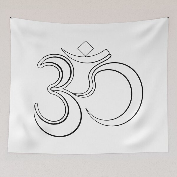 Item preview, Om Symbol – Aum Crescent – One Line Drawing designed and sold by altandesign.