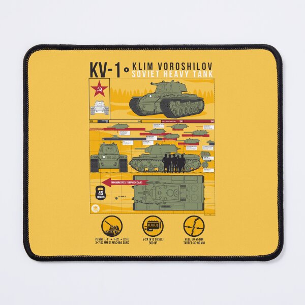 Item preview, For the KV-1 Tank Enthusiast - Detailed Yellow Infographic with Turret Evolution Timeline designed and sold by FAawRay.