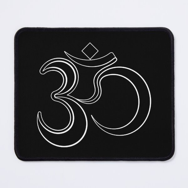 Item preview, White Om Symbol – Aum Crescent – One Line Drawing designed and sold by altandesign.