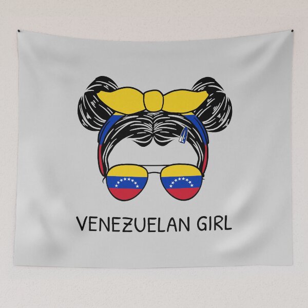 Item preview, Venezuela Flag - Venezuelan Girl With Messy Buns I designed and sold by Lemon Pepper.