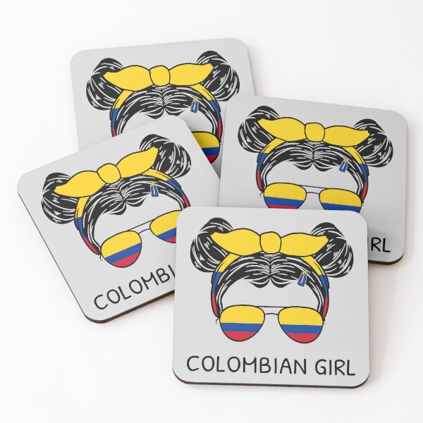 Item preview, Colombia Flag - Colombian Girl With Messy Buns I designed and sold by Lemon Pepper.