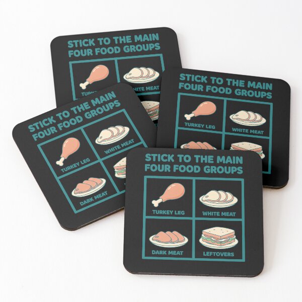 Item preview, Stick To The Main Four Food Groups Funny Thanksgiving Turkey designed and sold by elderberry.