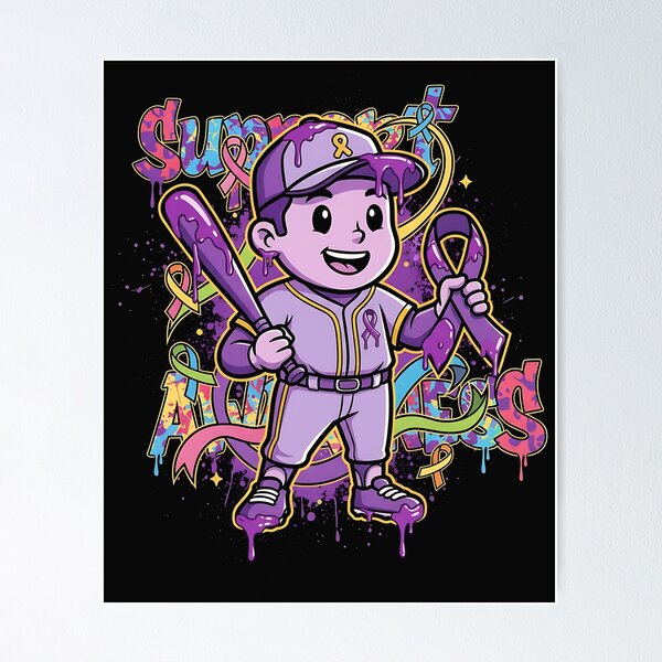 Item preview, Baseball Drip Ice Cream Alzheimer’s Awareness Boys & Girls  designed and sold by grumpzara.
