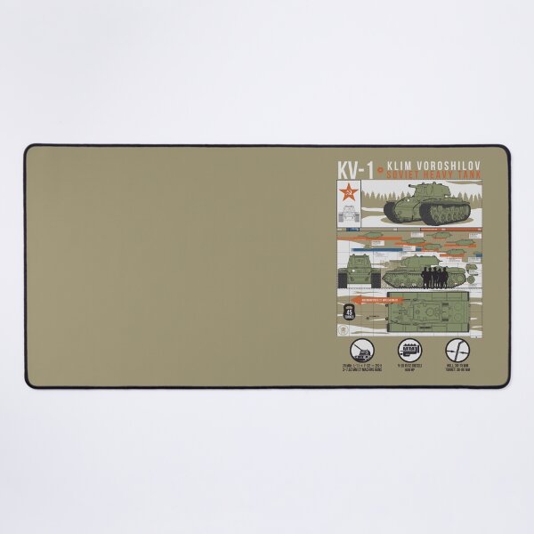 Item preview, Dark KV-1 Tank Infographic - Olive-Grey Military Blueprint with Turret Timeline designed and sold by FAawRay.