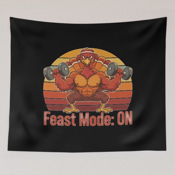 Item preview, Feast Mode ON – Funny Thanksgiving Gym Turkey Shirt designed and sold by A-Szczesniak.