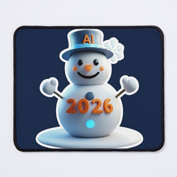 Item preview, Orange — AI Snowman: “AI” and “2026” in orange. designed and sold by QArtspace.