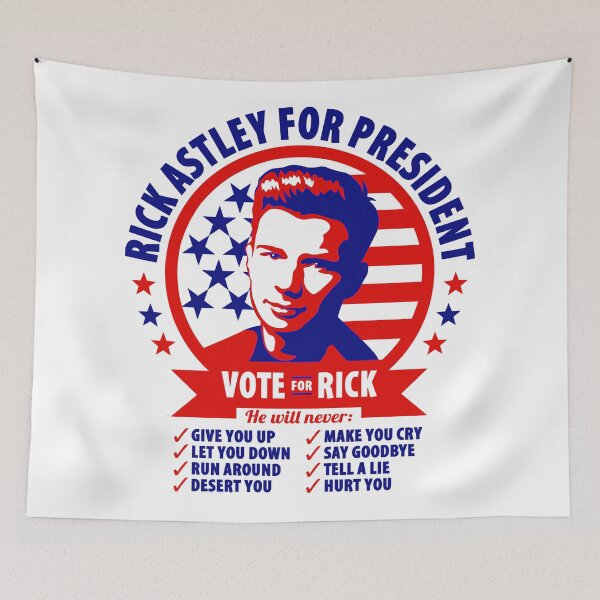 Item preview, Rick Astley President Campaign Parody Print designed and sold by johzenfra.