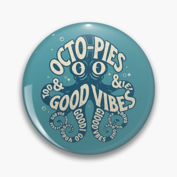 Item preview, Octo-Pies Good Vibes Retro Octopus Nautical Positivity Art designed and sold by anandsiva2703.