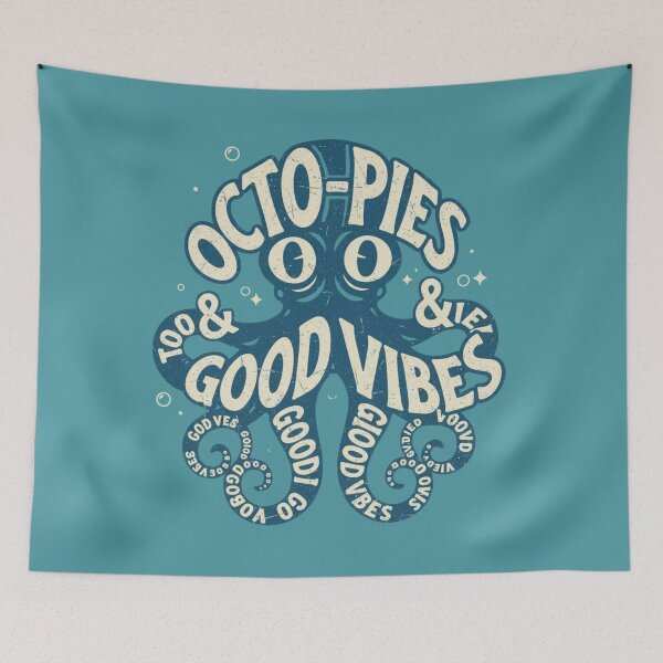 Item preview, Octo-Pies Good Vibes Retro Octopus Nautical Positivity Art designed and sold by anandsiva2703.