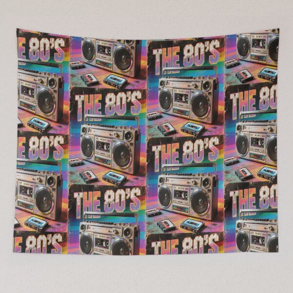 Item preview, Totally Rad 80's VIBES Retro TV Neon Pop Culture Nostalgia Design designed and sold by WHITE FLAME PRINTS.