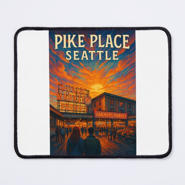 Item preview, Pike Place Seattle – Public Market at Sunset designed and sold by Places On Earth.
