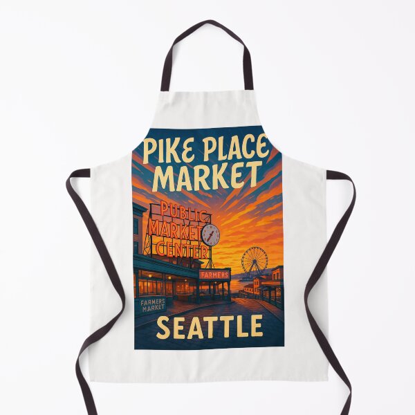 Item preview, Pike Place Market Seattle – Waterfront Sunset and Ferris Wheel designed and sold by Places On Earth.