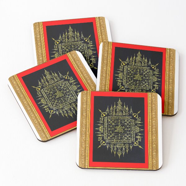 Item preview, Mystical Thai Yantra Painting | Attraction, Good Fortune, Protection & Business Success Wall Art with Elegant Baroque Frame designed and sold by kaka8888.
